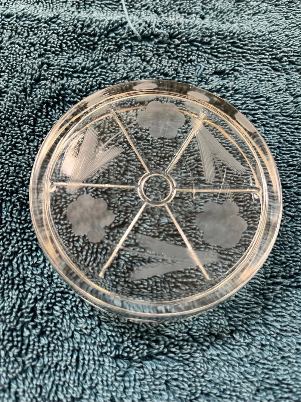 Vintage clear glass drink coasters.